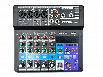 MESA TEYUN 6 CANAIS EF/EQ A6 - BLUETOOTH - USB