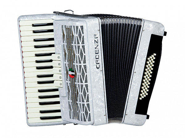 ACORDEON CADENZA 48 BAIXOS CD48/34 WH BRANCO PEROLIZADO C/BAG