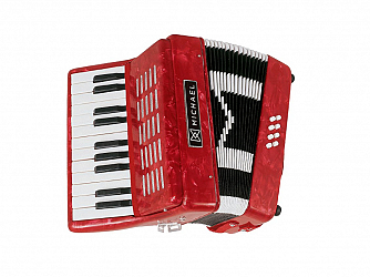 ACORDEON MICHAEL 08 BAIXOS ACM0822 PRD VERMELHO