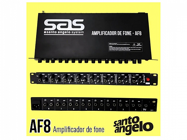 AMPLIFICADOR FONE SANTO ANGELO AF8 PRETO