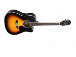 VIOLAO GIANNINI ACO GDC 1EQ VSB S FOLK CUTAWAY VINTAGE SUNBURST SATIN