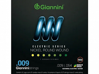 ENC GIANNINI GUITARRA 009 GEEGST709 NICKEL ROUND WOUND 7 CORDAS