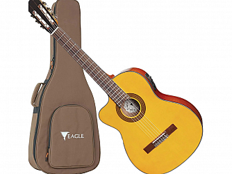 VIOLAO EAGLE NYLON CH 800 LH NATURAL VINTAGE CANHOTO C/BAG