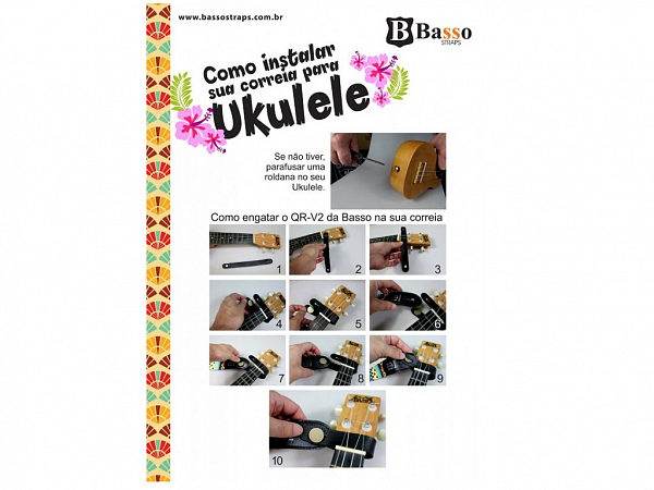 CORREIA BASSO UKULELE UK ECO 04 VERMELHO