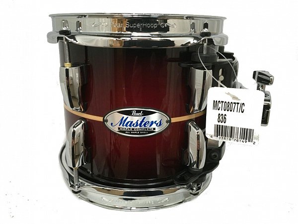 TOM BATERIA PEARL MASTERS MAPLE 08x07 MCT0807T/C836 NATURAL BANDED RED BURST