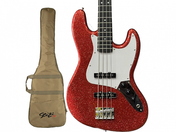 BAIXO SEIZI FUN JAZU JAZZ BASS 4C LAVA RED SPARKLE C/ BAG