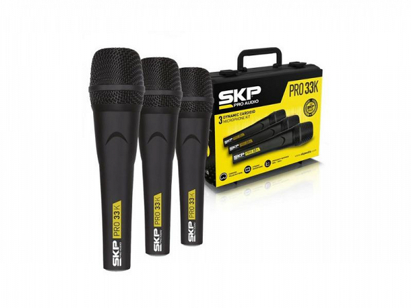 MICROFONE SKP PRO 33K KIT C/ 3 PEÇAS PROFISSIONAL COM CASE