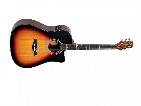 VIOLAO PHX WAVE 02 FOLK ACO ELET SUNBURST COM EFEITOS