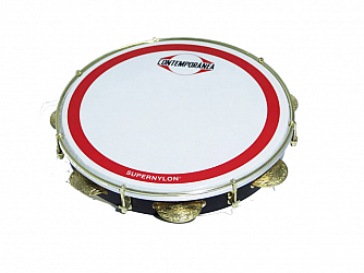 PANDEIRO CONTEMPORANEA 11 MADEIRA PRO LEVE 28CL PRETO ARO DOURADO PELE SUPER NYLON