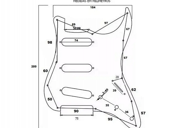 ESCUDO GUITARRA STRATO STRINBERG PKG WH 3 SINGLE