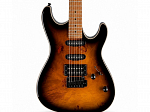 GUITARRA WALDMAN SUPER STRATO WIS160 SBRB SPALTED BROWN BURST FOSCO C/ BAG