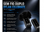 MICROFONE SEM FIO DYLAN CELEBRATE LAPELA DUPLO TM-2 USB-C