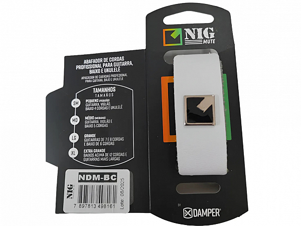 ABAFADOR DE CORDA NIG DAMPER MEDIO NDM-BC COURO BRANCO FRETWRAP