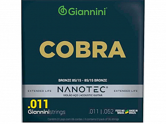 ENC GIANNINI VIOLAO AÇO 011 GEEFLK PN COBRA NANOTEC