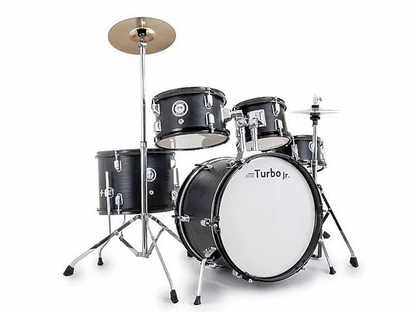 BATERIA TURBO JUNIOR 16/12/08/10/10 BLACK SATIN WOOD C/FERRANGES/BANCO/PRATOS