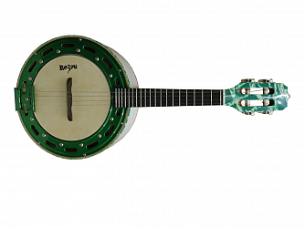 BANJO ROZINI COLOR LUXO RJ13 ELETRICO BRANCO E VERDE METALICO