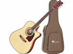 VIOLAO EAGLE AÇO CH 889 ELETRICO FOLK NATURAL