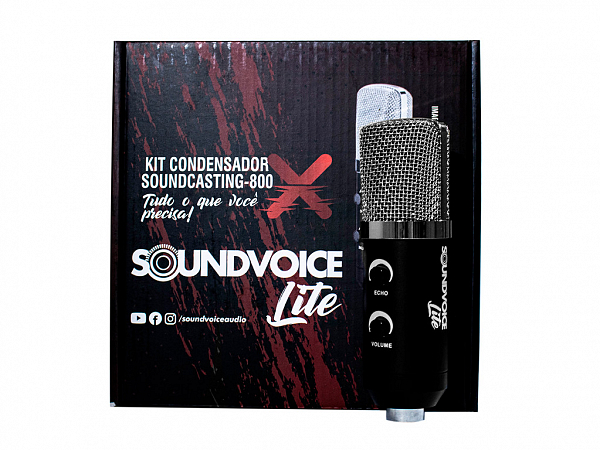 MICROFONE SOUNDVOICE LITE 800X CONDENSADOR USB/P2