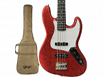 BAIXO SEIZI FUN JAZU JAZZ BASS 4C LAVA RED SPARKLE C/ BAG