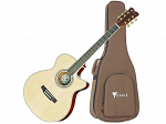 VIOLAO EAGLE AÇO ELETRICO CH 70 NATURAL - MINI JUMBO C/BAG