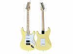GUITARRA SHELTER STRATO BASSWOOD VINTAGE YELLOW