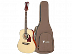 VIOLAO EAGLE AÇO ELETRICO CH 888E12 12 CORDAS SATIN NATURAL ACETINADO - FOLK  C/BAG