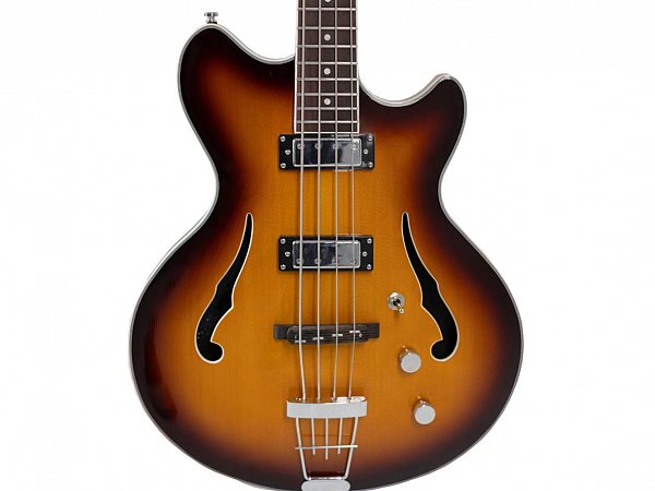 BAIXO TAGIMA EKOSONIC BASS SEMI ACUSTICO ESCALA ESCURA SUNBURT C/ CASE