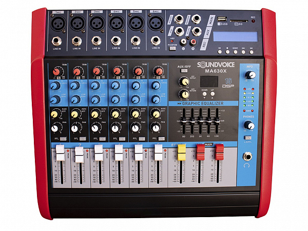 MESA AMPLIFICADA SOUNDVOICE 6 CANAIS EF-EQ MA630X