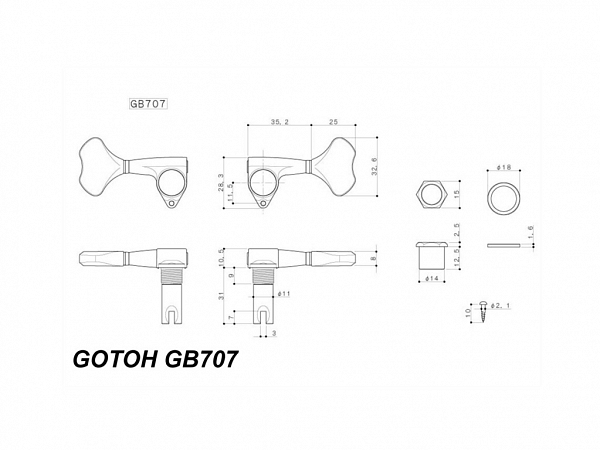 TARRAXA GOTOH JB BAIXO 6 CORDAAS GB7076 3+3 CR