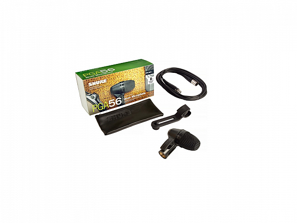 MICROFONE SHURE PGA56-XLR PARA TONS, CAIXAS E PERCUSSÃO