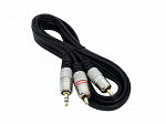 CABO MXT TRANÇADO EM NYLON P2 STEREO/ 2RCA 5MT DOURADO