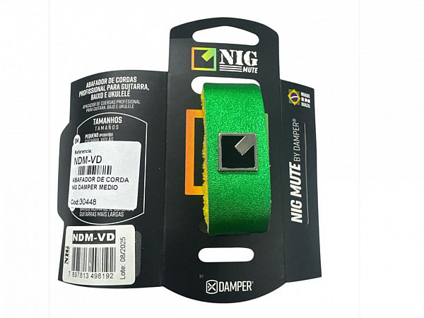 ABAFADOR DE CORDA NIG DAMPER MEDIO NDM-VD COURO VERDE FRETWRAP