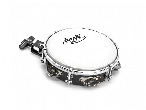 TAMBORIM MADEIRA TORELLI TT 410 C/ PLATINELAS E SUPORTE PARA CLAMP