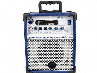 CAIXA MULTIUSO TURBOX TB 100 AZUL BT/USB/SD/FM 40W