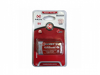 BATERIA 9V MOX RECARREGAVEL MOX MO-9V220 220 MAH