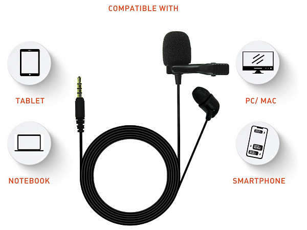 MICROFONE JBL LAPELA C/ FONE CSLM20