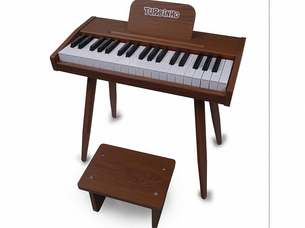 PIANO ELETRICO TURBO INFANTIL 37  TECLAS MADEIRA