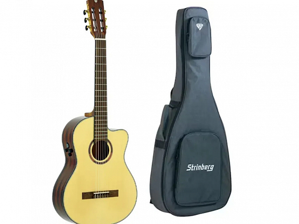 VIOLAO STRINBERG NYLON CLASSICO ELETRICO DIAMOND DC1C N NATURAL C/BAG