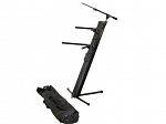 SUPORTE TECLADO DUPLO ULTIMATE APEX AX 48 PRO PLUS + ESTANTE MIC C/ BAG