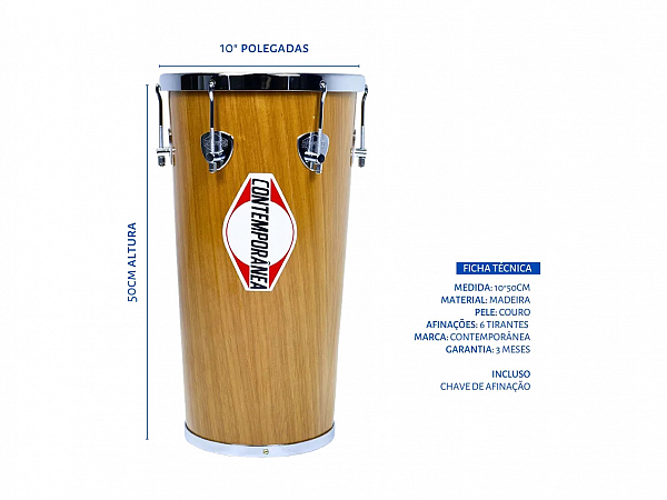 REBOLO CONTEMPORANEA 10 CONICO MADEIRA 60CVZ PELE COURO