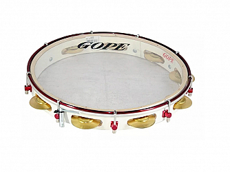 PANDEIRO GOPE 12 MADEIRA BRANCO ARO SELFIE CEREJA PELE CRSITAL