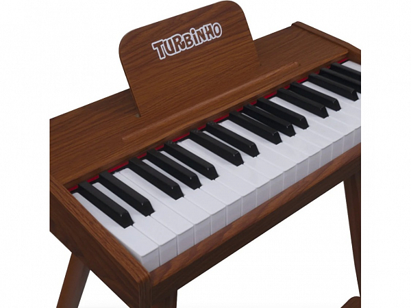 PIANO ELETRICO TURBO INFANTIL 37  TECLAS MADEIRA
