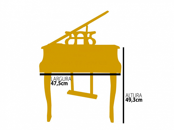 PIANO DE CAUDA TURBO INFANTIL 30 TECLAS BRANCO