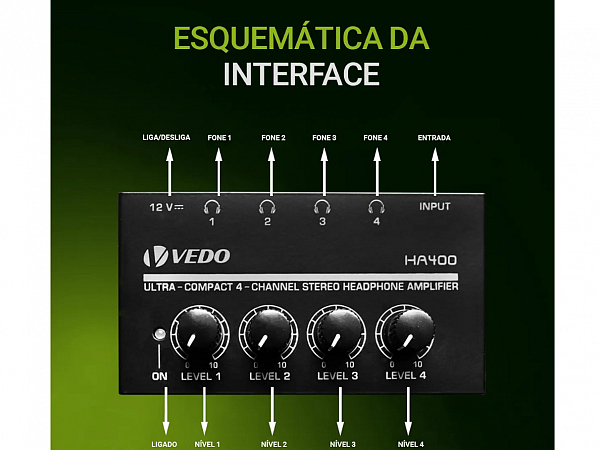 AMPLIFICADOR FONE VEDO HA 400