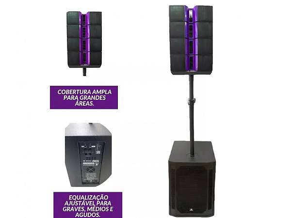 CAIXA WALDMAN SISTEMA TORRE AMPLIFICADO L1-1584 - 1000WTS - BLUETOOTH