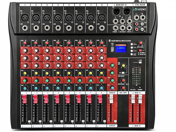 MESA VEDO 8 CANAIS EF/EQ VDA208L - BLUETOOTH