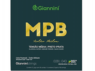ENC GIANNINI VIOLAO NYLON GENWBS MPB PRETO/PRATA MEDIA