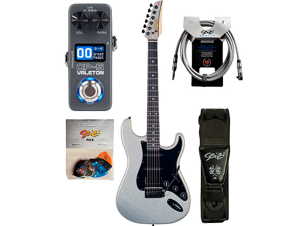 KIT GUITARRA SEIZI FUN KATANA MUSASHI HSS - PH - LIGHTER SILVER SPARKLE/ BLACK PICKGUARD