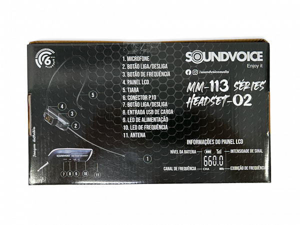 MICROFONE SEM FIO SOUNDVOICE MM 113 SERIES HEADSET- 02