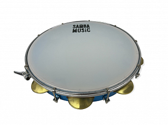 PANDEIRO SAMBA MUSIC PHX 12 MADEIRA PD12LE BLS AZUL PELE LEITOSA